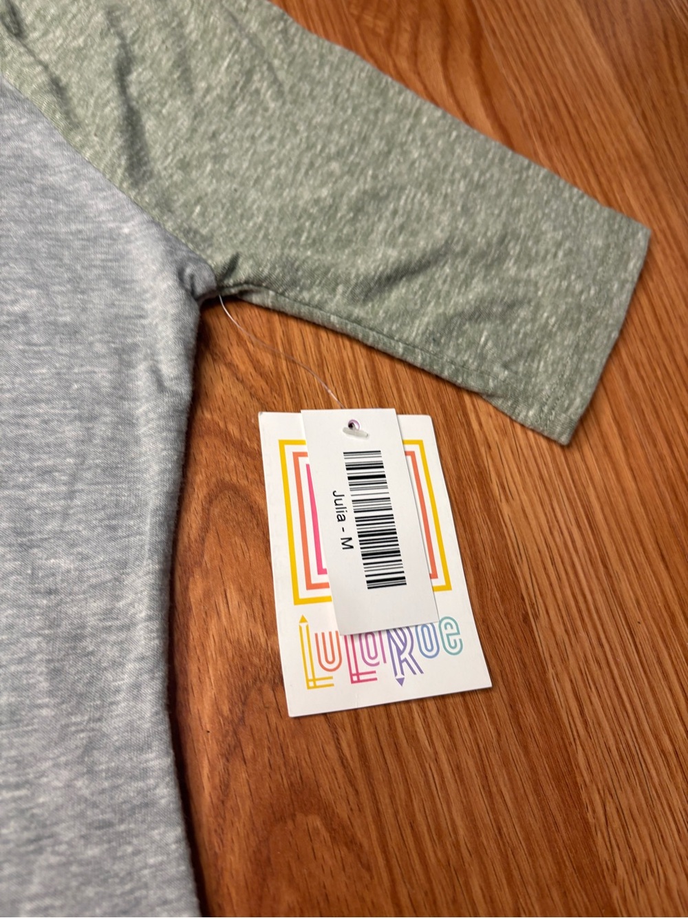 LuLaRoe Gray Dress with Olive Trim - Picture 3 of 7